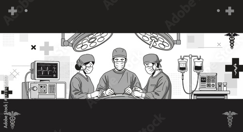 Medical professionals in a surgical setting.