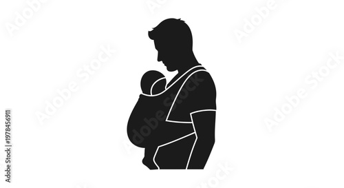 Mother holding baby close affectionately.