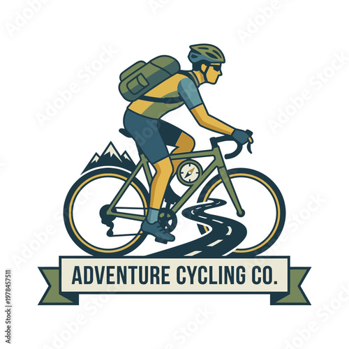 Cyclist Symbolizing Adventure Bike Tour