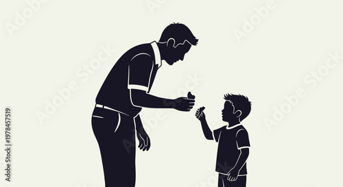 Father and son having conversation.