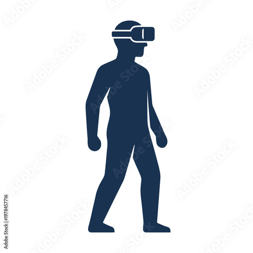 Person in VR Headset Silhouette Icon