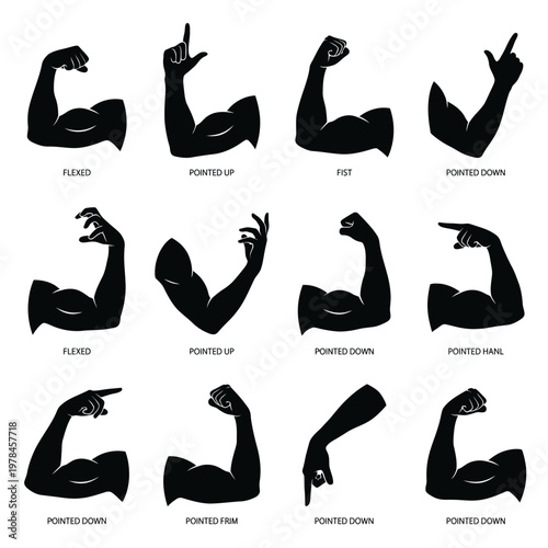 Flexed Arm Silhouettes Collection Set