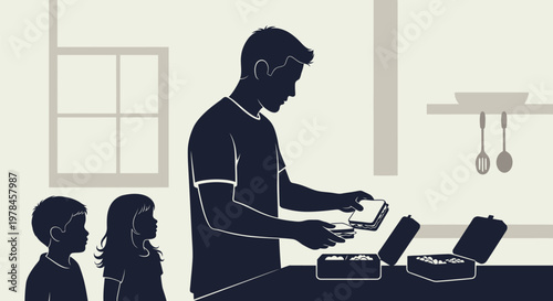 Man standing at kitchen counter cooking.