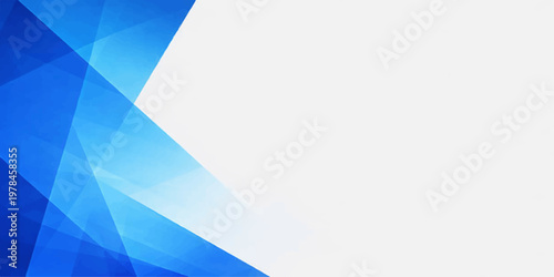 An abstract blue background with light waves and curved lines features a paper curl corner design on a blank vector template for a business card or office stationery backdrop texture