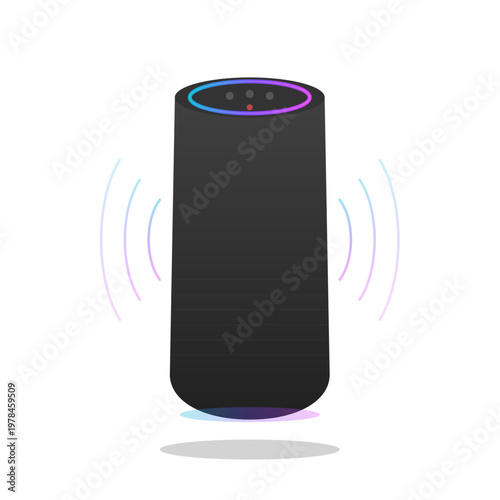 Smart speaker voice assistant IoT home device icon