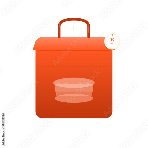 Food delivery bag online order fast service icon