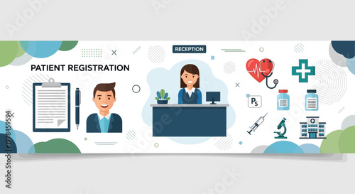 Medical patient registration and healthcare concept.
