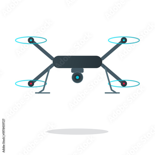 Modern camera drone quadcopter aerial technology icon