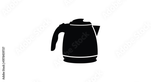 Black kettle illustration on a white background a striking silhouette