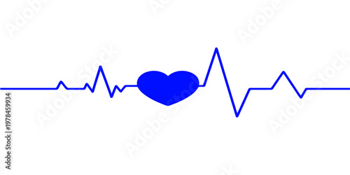 Medical vector illustration of a heart beat cardiogram on an ECG monitor showing a healthy pulse rate line for cardiology and healthcare design