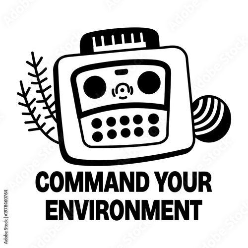 A glyph sticker of environmental controller device 

