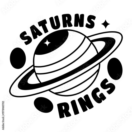A glyph sticker of saturn planet 

