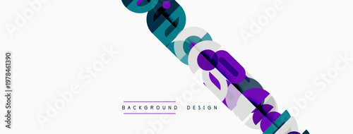 Abstract geometric shapes create dynamic background. Modern design elements suggest innovation, technology, visual appeal. Minimalist aesthetic.