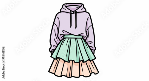 Fashionable woman clothing combination outfit.