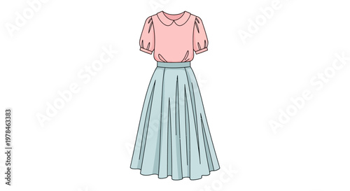 Fashionable woman outfit with skirt.