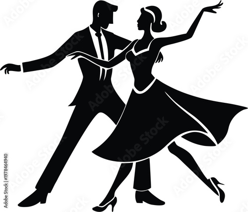Ballroom dancers vector illustration