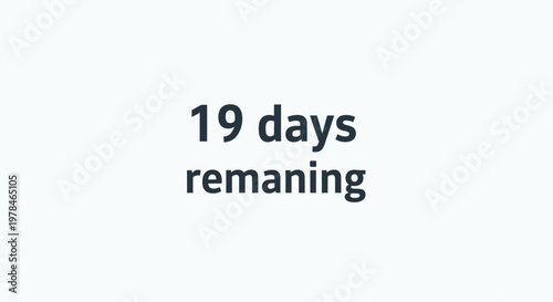 A clear, minimalist image displaying the text '19 days remaining' in a dark gray sans-serif font against a plain white background.