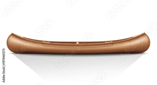 A sleek, modern, copper-colored canoe is presented in a studio shot against a white background, showcasing its elegant, curved silhouette and minimalist design.