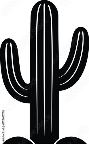Saguaro cactus plant vector icon 02