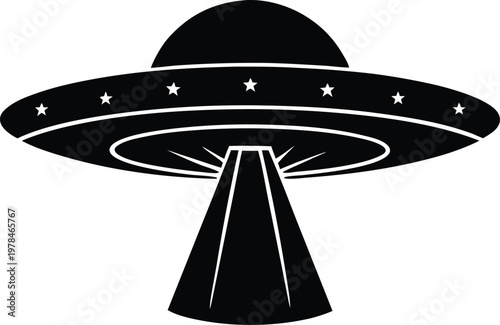 UFO abduction beam vector illustration