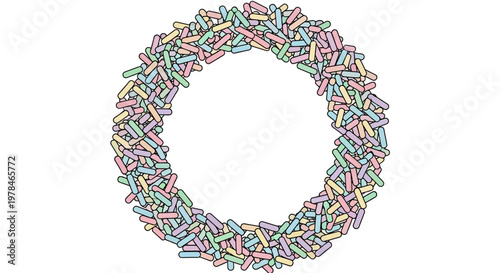 Colorful Wreath Made of Letters.