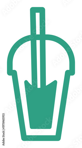 Japanese Matcha and Green Tea Ceremony Decoration Element. This two-tone decoration asset is perfect for minimalist cafe branding, menu design, and artisanal tea packaging.