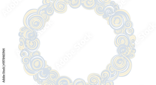 Circle of Iridescent Soap Bubbles Floating.