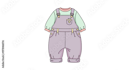 Baby dungarees and long sleeve top.