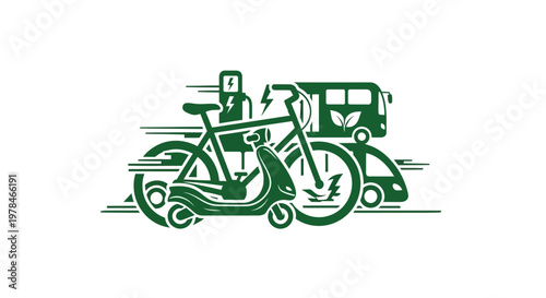 Electric motorcycle with sidecar moving fast.