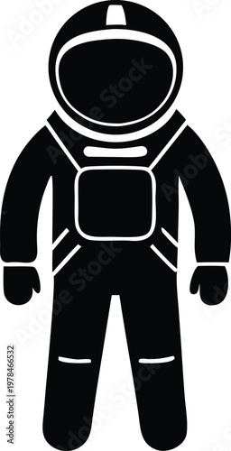 Black astronaut spacesuit vector icon
