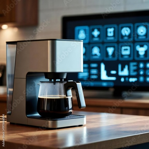 Hight technology Use at home and offices, mobile, laptop and screen in a futuristic way 