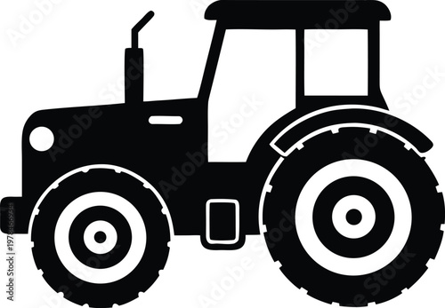 Agriculture tractor flat icon