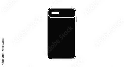 Black smartphone icon on white background simple linear design silhouette