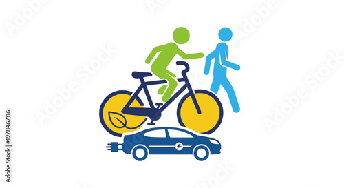 People Riding Bicycle Next to Car.