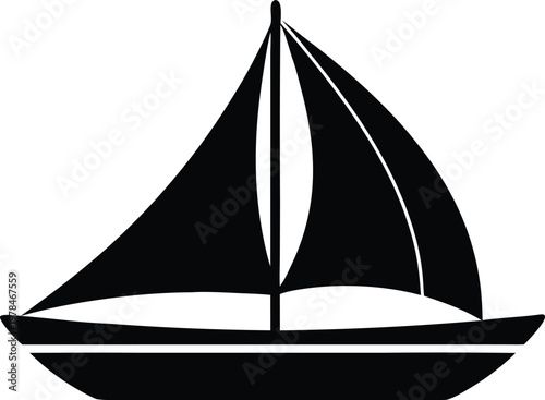 Sailboat vector icon illustration