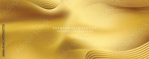 Premium background design with diagonal line pattern in gold colour. Vector horizontal gold template for business banner, formal invitation, luxury voucher, prestigious gift certificate