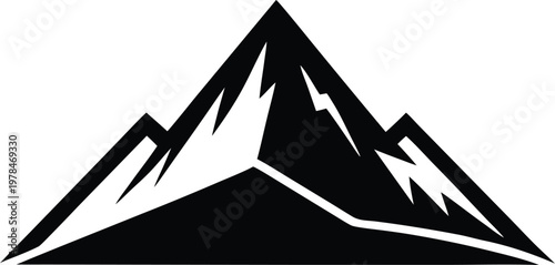 Stylized mountain range vector icon