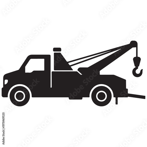 Tow Truck Icon for Roadside Assistance and Vehicle Recovery