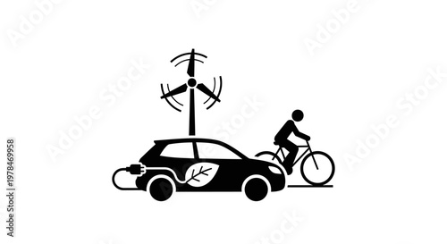 Man Riding Bicycle Next to Car.
