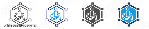 disability framework  icon set multiple style