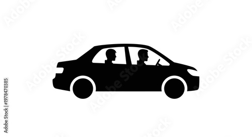 Silhouette of a parked family car.