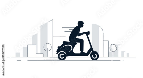 Person Riding Electric Scooter Fast.