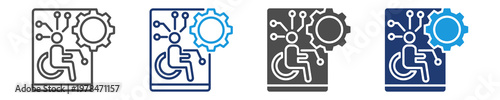 assistive technology  icon set multiple style