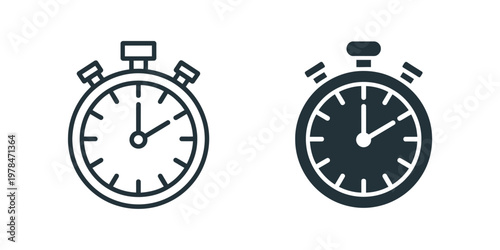 Two Stopwatches with Different Colors and Styles time clock measurement white