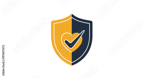 Security shield icon with check mark representing protection and safety concept