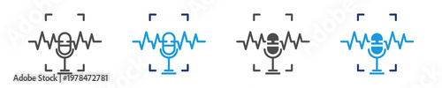 speech recognition  icon set multiple style