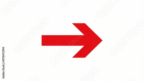 Red arrow pointing to the right, symbolizing direction, progress, and forward movement on a clean white background
