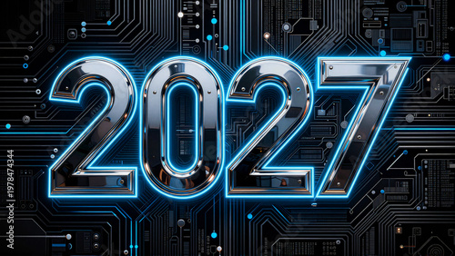 2027 Futuristic Digital Technology Countdown