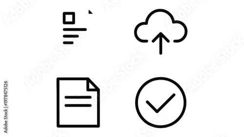 Essential Interface Elements: A collection of meticulously crafted, minimalistic interface icons embodying key digital actions, tailored for seamless user navigation.