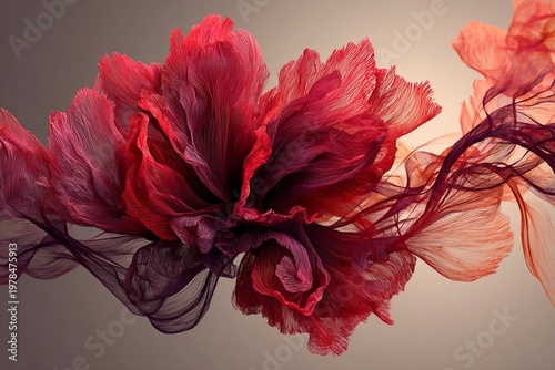 Swirling Petals of Dusty Rose Dance Gracefully in a Soft Light Generative AI